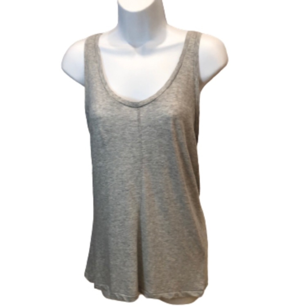 ADRIANO GOLDSCHMIED NWT•gray basic tank top•soft cotton/modal•double back seam•S